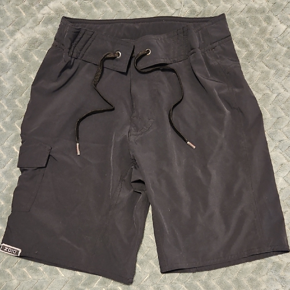 Kids Zoic Mountain Bike Black Cargo Shorts With Liner Medium